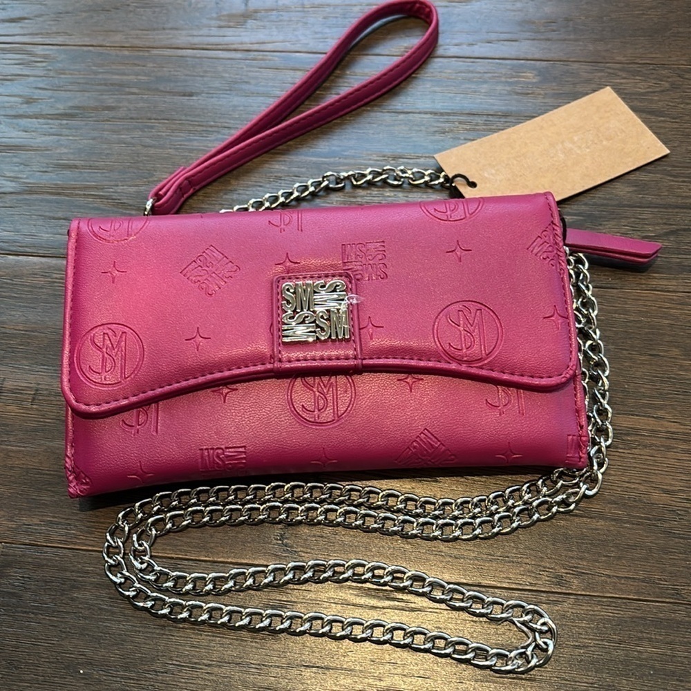 Steve Madden Crossbody/wristlet wallet,snap top,12 card/ID/bill/change removable